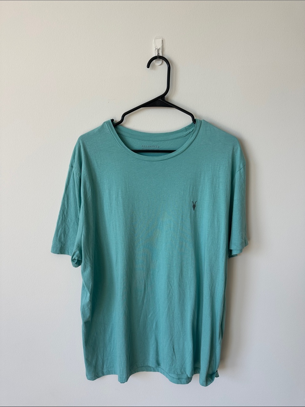 All Saints Teal Short-Sleeve Crewneck Tee